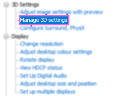 Manage 3D Settings