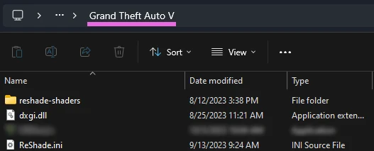 GTAV ReShade Install Files