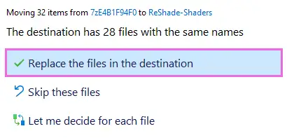 Merge or Replace Files Prompt