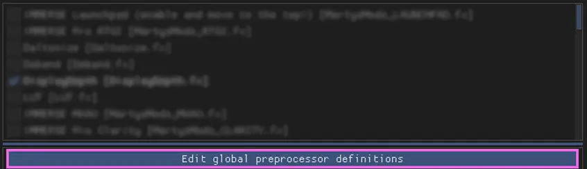 Global Pre-processor Definitions