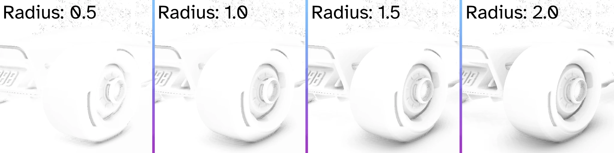 MXAO Sample Radius Comparison